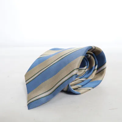 Cravate (Bleu, Beige) de Ermenegildo Zegna Soie