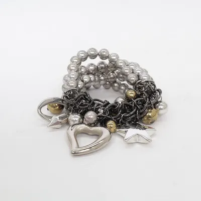 Bracelet (Silver, Black) Unknown metal