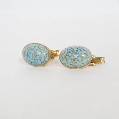 Cufflinks (Gold, Blue) Unknown metal