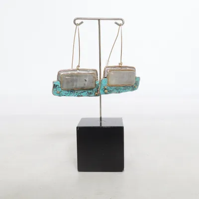 Boucles d'oreilles (Turquoise, Gris) de Zara Métal inconnu