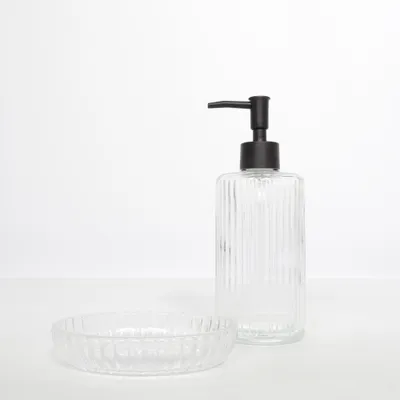 Badeværelsesindretning (Transparent, Sort) fra Søstrene Grene