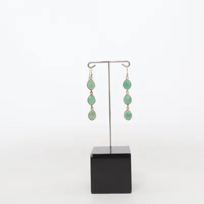 Earrings (Green, Gold) Unknown metal