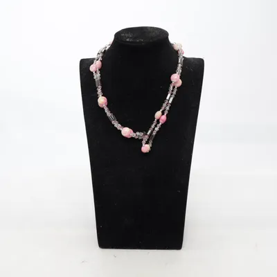 Halskæde (Pink, Sort, Flerfarvet) Ukendt metal