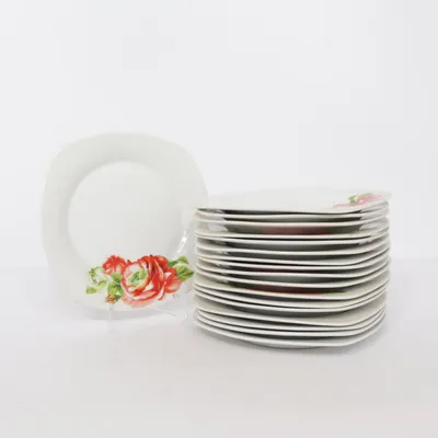 Plate (White, Multicolored)