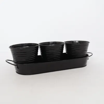 Pot (Black) Metallic fiber