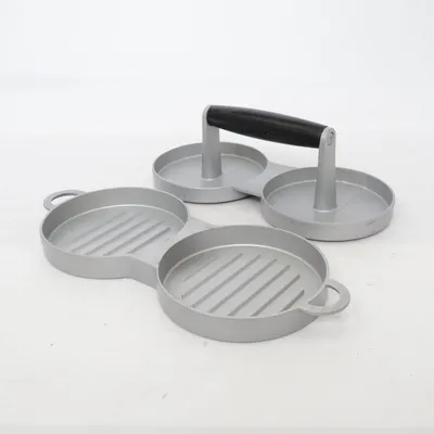 Hamburgerpress (Silverfärgad, Svart)