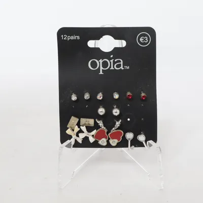 Earrings (Silver, Red, Multicolored) from Opia Unknown metal