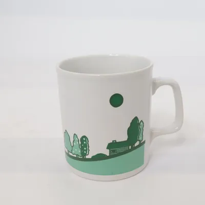 Mugg (Vit, Grön) från Staffordshire