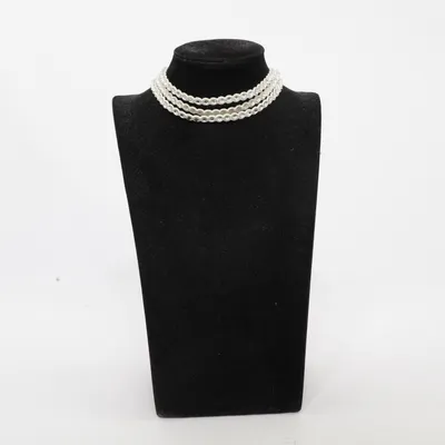 Choker (White, Silver) from Swarovski Unknown metal
