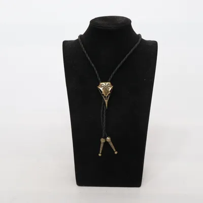 Halsband (Svart) Okänd metall, Skinn