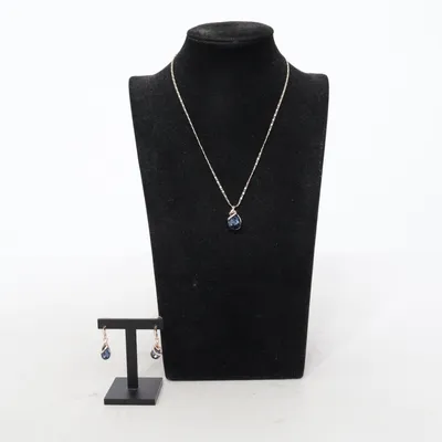 Parure de bijoux (Bleu, Or) Métal inconnu