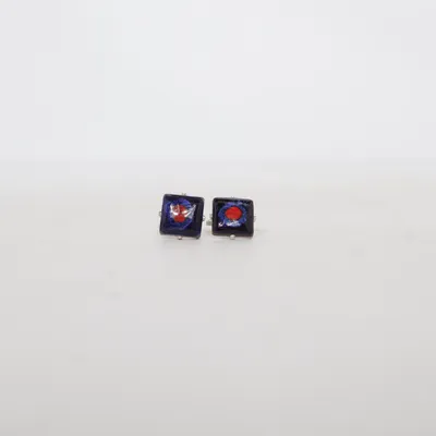 Boutons de manchette (Argent, Multicolore) Métal inconnu