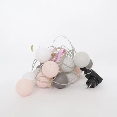 Lyskæde (Grå, Pink, Hvid)