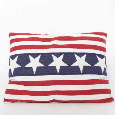Coussin décoratif (Rouge, Bleu, Blanc) Coton, Polyester