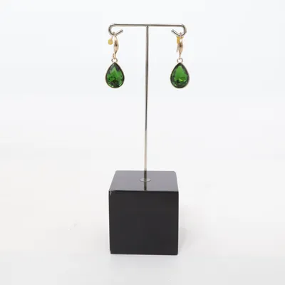 Earrings (Green, Gold) Unknown metal