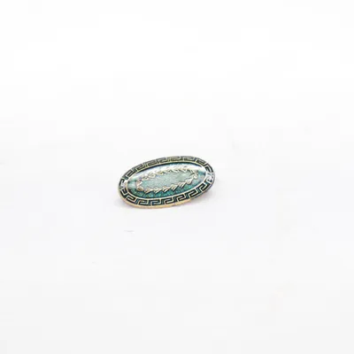 Broche (Bleu, Or) Métal inconnu