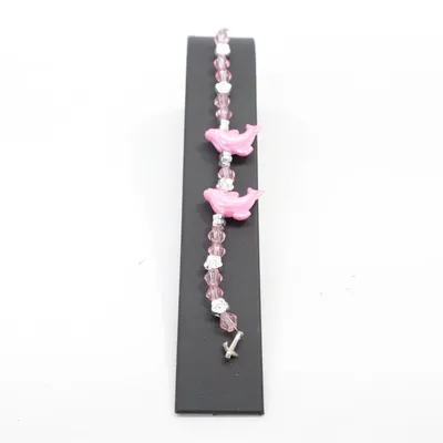 Armband (Roze, Zilver) Onbekend materiaal