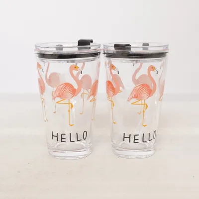 Termosmugg (Transparent, Rosa, Svart)