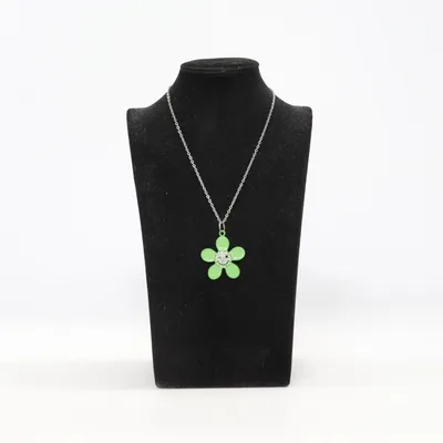 Ketting (Groen, Zilver) Onbekend materiaal