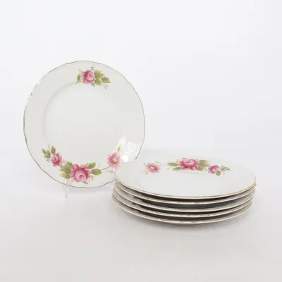 Tallerken (Hvid, Pink, Guld) fra Winterling