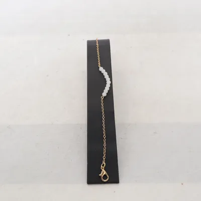 Armband (Guldfärgad, Vit) Okänd metall