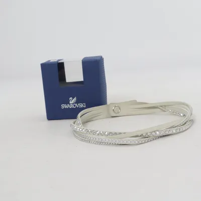Armbånd (Hvid) fra Swarovski Læder