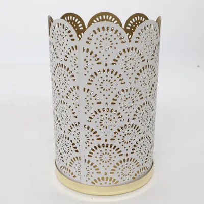 Ljuslykta (Vit, Guldfärgad)