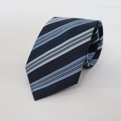 Cravate (Bleu, Gris) de Port Louis Soie