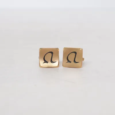 Manschettknappar (Guldfärgad, Svart) Okänd metall