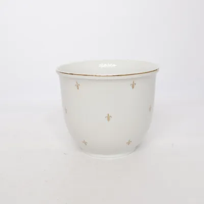 Kruka (Vit, Guldfärgad) från Hackefors Porslin