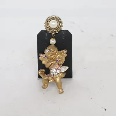 Clip-Ohrringe (Gold, Mehrfarbig) Unbekanntes Metall