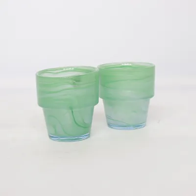 Ljuslykta (Grön, Vit) från Sea Glasbruk