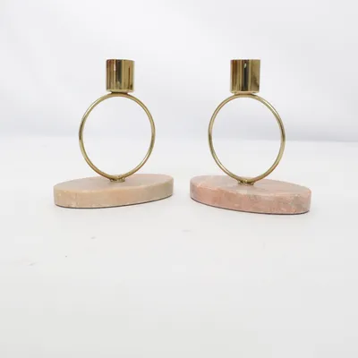 Ljusstake (Rosa, Guldfärgad) från Rusta