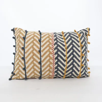 Prydnadskudde (Beige, Blå, Flerfärgad) från Lawrence Grey Home Bomull