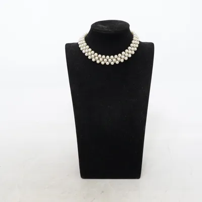 Halsband (Vit, Guldfärgad) Okänd metall