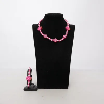 Sieradenset (Roze, Meerkleurig) Onbekend materiaal