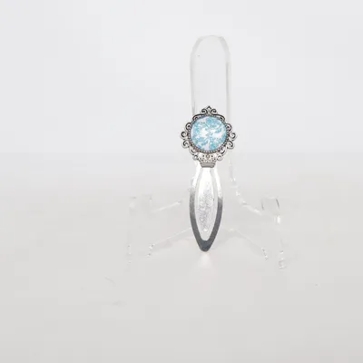 Épingle à cravate (Bleu, Blanc, Argent) Métal inconnu