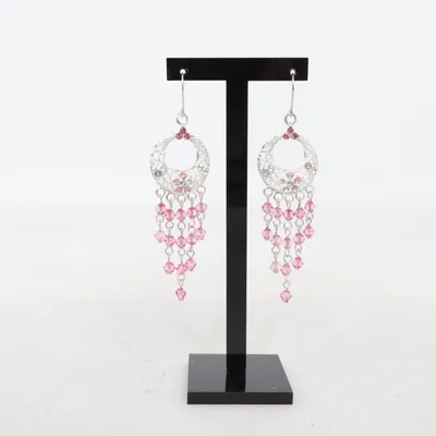 Ohrringe (Silber, Pink) Unbekanntes Metall
