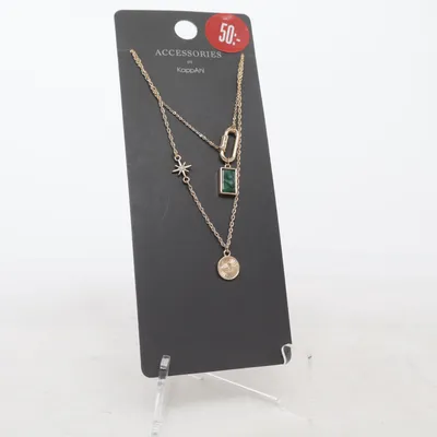 Necklace (Gold, Green) from Accessories by KappAhl Unknown metal