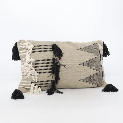 Prydnadskudde (Beige, Svart, Vit)