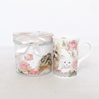 Mugg (Rosa, Vit, Flerfärgad)