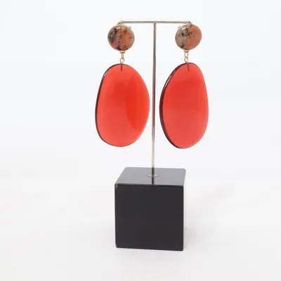 Earrings (Red) Unknown metal