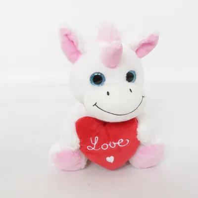 Krammedyr (Plushie, Gåva, Present, Enhörning, Love, Hjärta, Horn, Svans, Sockervadd, Kärlek, Romantisk, Gullig, Söt, Cozy, Mysig, Mjuk, Fluffig, Lurvig, Date, Date night, Par, Couple, Jul, Julklapp, Valentine's, Alla hjärtans dag, Födelsedag, Födelsedagspresent, Nyskick, Ny, Nytt) fra Melinera