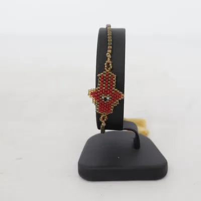 Anklet (Beige, Red, Multicolored) Unknown metal