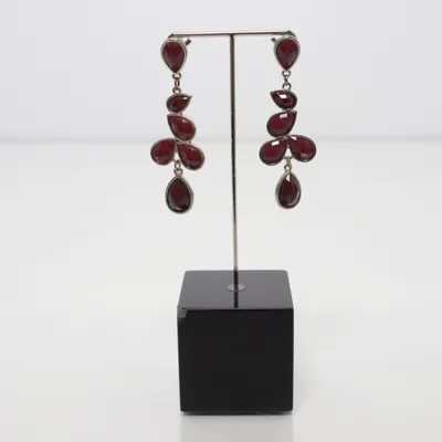 Earrings (Gold, Red) Unknown metal