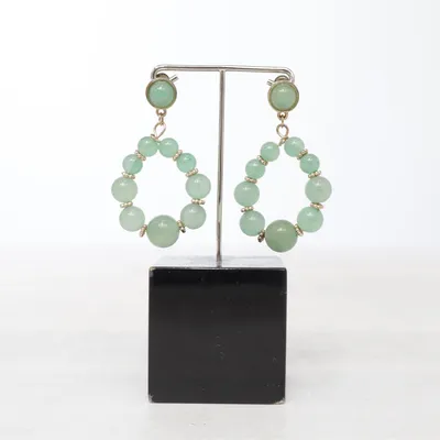 Örhängen (Grön, Guldfärgad) Okänd metall