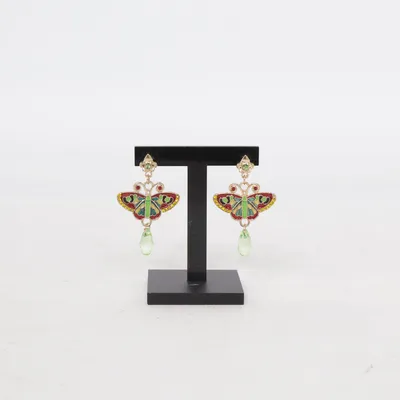 Øreringe (Guld, Grøn) fra Pieces Accessories Ukendt metal
