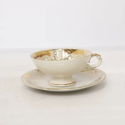 Kopp (Vit, Guldfärgad) från Mitterteich Bavaria