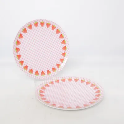 Tallrik (Rosa, Vit, Grön, Röd) från Rice