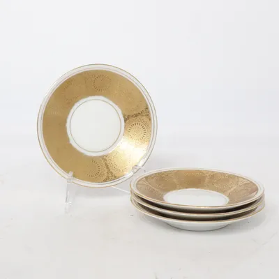 Små tallerkener (Guld, Hvid)